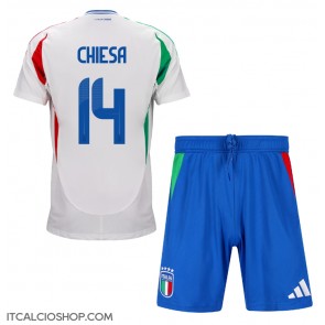 Italia Federico Chiesa #14 Seconda Maglia Bambino Europei 2024 Manica Corta (+ Pantaloni corti)